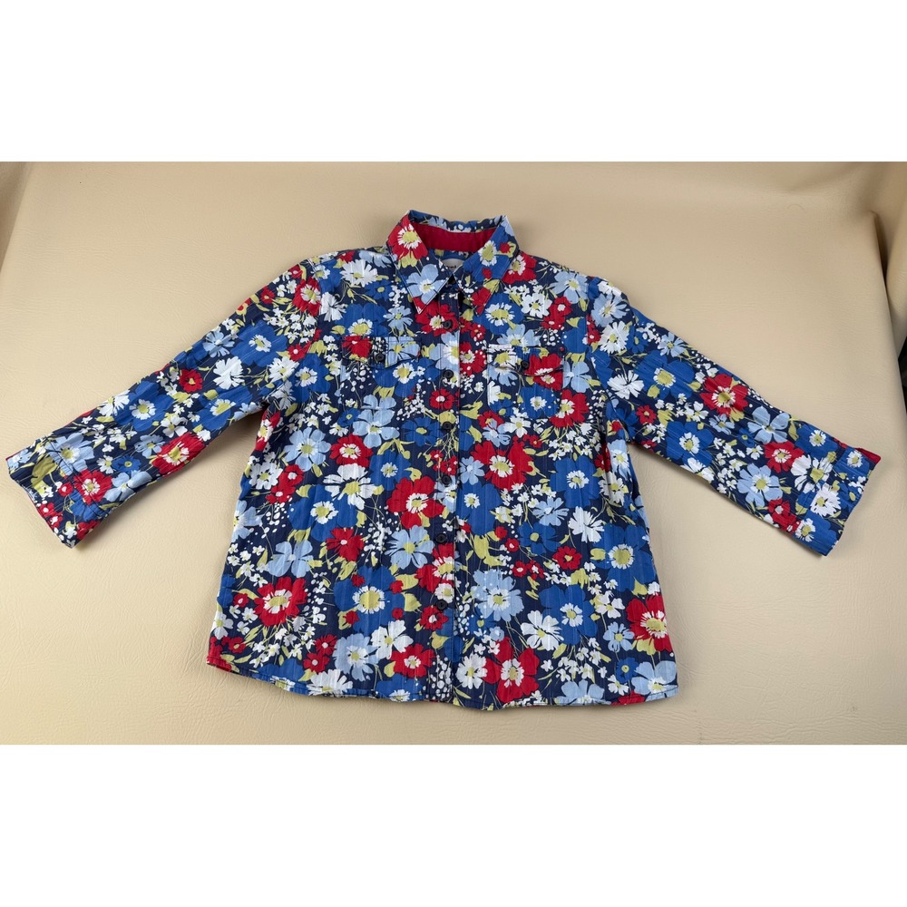 Floral‎ Cottagecore Button Down Shirt Floral Print Size 14 Alfred Dunner